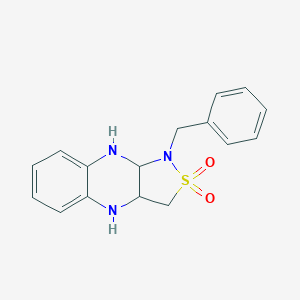 molecular formula C16H17N3O2S B136768 1-(Phenylmethyl)-1,3,3a,4,9,9a-hexahydroisothiazolo(3,4-b)quinoxaline 2,2-dioxide CAS No. 129303-30-6