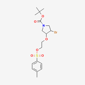 molecular formula C18H26BrNO6S B13676816 2-[(4-Bromo-1-Boc-3-pyrrolidinyl)oxy]ethyl Tosylate 