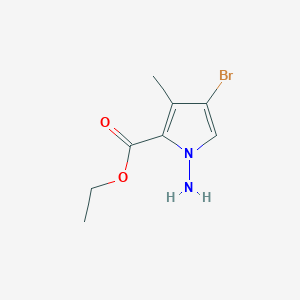 molecular formula C8H11BrN2O2 B13676821 Ethyl 1-amino-4-bromo-3-methyl-1H-pyrrole-2-carboxylate 