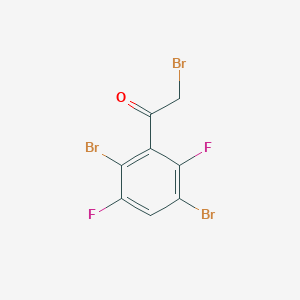 molecular formula C8H3Br3F2O B13676823 2-Bromo-1-(2,5-dibromo-3,6-difluorophenyl)ethan-1-one 