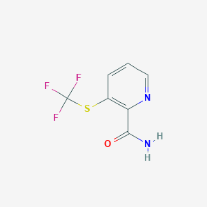 molecular formula C7H5F3N2OS B13676836 3-((Trifluoromethyl)thio)picolinamide 