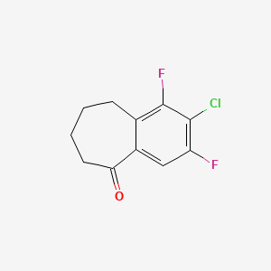 molecular formula C11H9ClF2O B13676843 2-Chloro-1,3-difluoro-6,7,8,9-tetrahydro-5H-benzo[7]annulen-5-one 