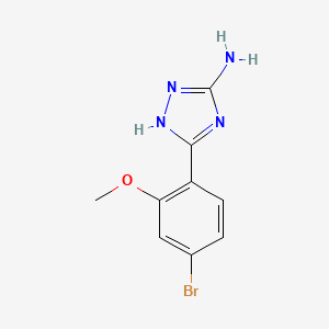 molecular formula C9H9BrN4O B13676863 5-Amino-3-(4-bromo-2-methoxyphenyl)-1H-1,2,4-triazole 