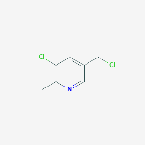 molecular formula C7H7Cl2N B13676911 3-Chloro-5-(chloromethyl)-2-methylpyridine 