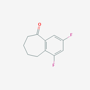 molecular formula C11H10F2O B13676921 1,3-difluoro-6,7,8,9-tetrahydro-5H-benzo[7]annulen-5-one 