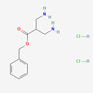 molecular formula C11H18Cl2N2O2 B13676966 Benzyl 3-amino-2-(aminomethyl)propanoate dihydrochloride 