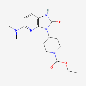 molecular formula C16H23N5O3 B13676985 Ethyl 4-[5-(Dimethylamino)-2-oxo-1H-imidazo[4,5-b]pyridin-3(2H)-yl]piperidine-1-carboxylate 
