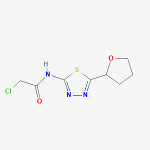 molecular formula C8H10ClN3O2S B1367724 2-Chloro-N-[5-(tetrahydro-2-furanyl)-1,3,4-thiadiazol-2-YL]acetamide CAS No. 887345-06-4