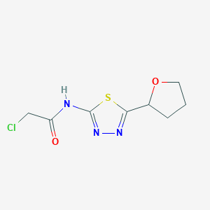 molecular formula C8H10ClN3O2S B1367724 2-chloro-N-[5-(oxolan-2-yl)-1,3,4-thiadiazol-2-yl]acetamide CAS No. 887345-06-4
