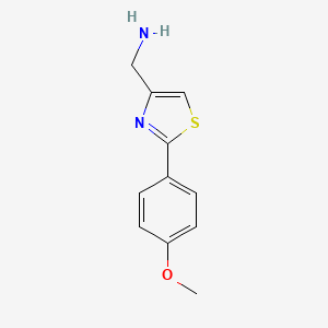 molecular formula C11H12N2OS B1367731 (2-(4-Methoxyphenyl)thiazol-4-yl)methanamine CAS No. 857997-91-2