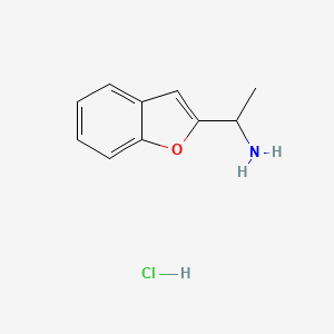 molecular formula C10H12ClNO B1367763 1-(1-Benzofuran-2-yl)-1-ethanamine hydrochloride 