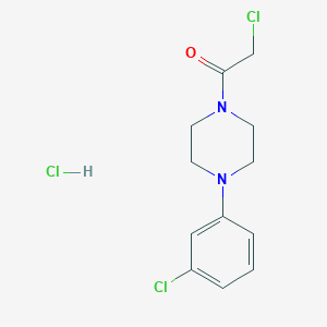 molecular formula C12H15Cl3N2O B1367777 1-(Chloroacetyl)-4-(3-chlorophenyl)piperazine hydrochloride 