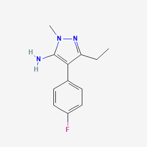 molecular formula C12H14FN3 B1367782 3-Ethyl-4-(4-fluorophenyl)-1-methyl-1H-pyrazol-5-amine CAS No. 956268-27-2