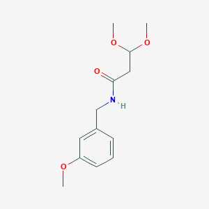 molecular formula C13H19NO4 B13678066 3,3-Dimethoxy-N-(3-methoxybenzyl)propanamide 