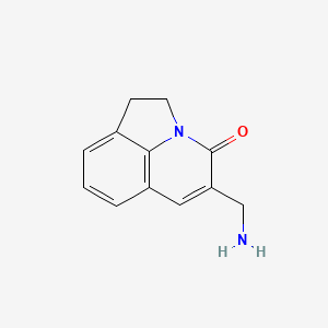 molecular formula C12H12N2O B1367807 5-(aminomethyl)-1,2-dihydro-4H-pyrrolo[3,2,1-ij]quinolin-4-one 