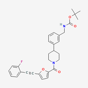 molecular formula C30H31FN2O4 B1367829 Tert-butyl 3-(1-(5-((2-fluorophenyl)ethynyl)furan-2-carbonyl)piperidin-4-yl)benzylcarbamate CAS No. 725228-52-4
