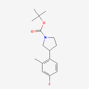 molecular formula C16H22FNO2 B13678417 1-Boc-3-(4-fluoro-2-methylphenyl)pyrrolidine 