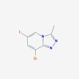 molecular formula C7H5BrIN3 B13678429 8-Bromo-6-iodo-3-methyl-[1,2,4]triazolo[4,3-a]pyridine 