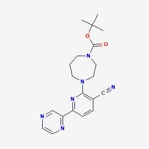 molecular formula C20H24N6O2 B1367844 Tert-butyl 4-[3-cyano-6-(pyrazin-2-yl)pyridin-2-yl]-1,4-diazepane-1-carboxylate CAS No. 946385-94-0