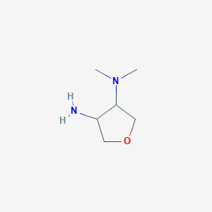 molecular formula C6H14N2O B13678446 rel-(3R,4R)-N3,N3-dimethyloxolane-3,4-diamine 