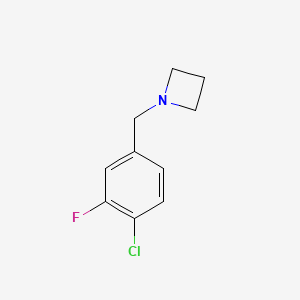 molecular formula C10H11ClFN B13678500 1-(4-Chloro-3-fluorobenzyl)azetidine 