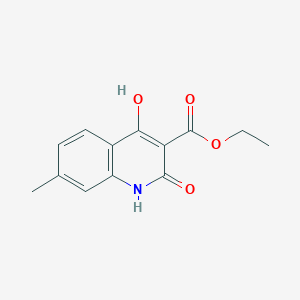 molecular formula C13H13NO4 B13678513 Ethyl 2,4-dihydroxy-7-methylquinoline-3-carboxylate 