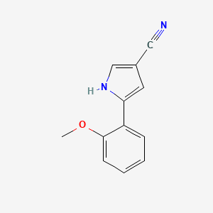 molecular formula C12H10N2O B13678525 5-(2-Methoxyphenyl)-1H-pyrrole-3-carbonitrile 