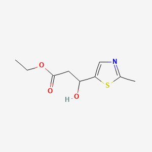 molecular formula C9H13NO3S B13678532 Ethyl 3-Hydroxy-3-(2-methyl-5-thiazolyl)propanoate 