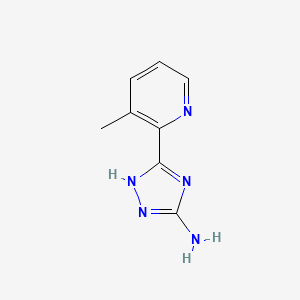 molecular formula C8H9N5 B13678662 5-Amino-3-(3-methyl-2-pyridyl)-1H-1,2,4-triazole 