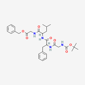 molecular formula C31H42N4O7 B13678664 benzyl 2-[[(2S)-2-[[(2R)-2-[[2-(tert-butoxycarbonylamino)acetyl]amino]-3-phenyl-propanoyl]amino]-4-methyl-pentanoyl]amino]acetate 