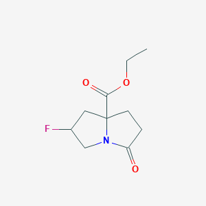 molecular formula C10H14FNO3 B13678701 Ethyl 2-fluorotetrahydro-5-oxo-1H-pyrrolizine-7a(5H)-carboxylate 