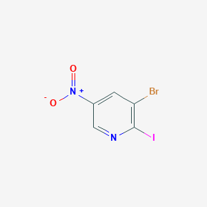 molecular formula C5H2BrIN2O2 B13678736 3-Bromo-2-iodo-5-nitropyridine 