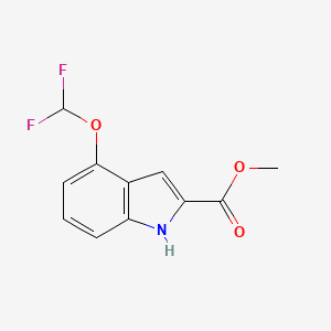 molecular formula C11H9F2NO3 B1367879 Methyl 4-(difluoromethoxy)-1H-indole-2-carboxylate 