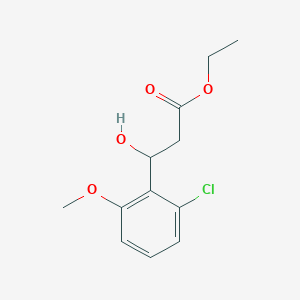 molecular formula C12H15ClO4 B13678804 Ethyl 3-(2-Chloro-6-methoxyphenyl)-3-hydroxypropanoate 