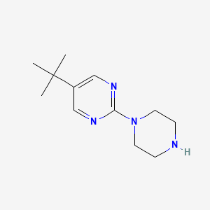 molecular formula C12H20N4 B13678852 5-(Tert-butyl)-2-(piperazin-1-yl)pyrimidine 