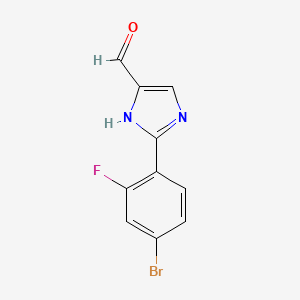 molecular formula C10H6BrFN2O B13678866 2-(4-Bromo-2-fluorophenyl)-1H-imidazole-5-carbaldehyde 