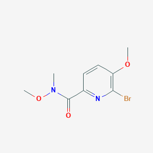 molecular formula C9H11BrN2O3 B13678891 6-Bromo-N,5-dimethoxy-N-methylpicolinamide 