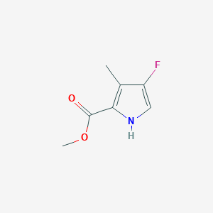 molecular formula C7H8FNO2 B13678896 Methyl 4-fluoro-3-methyl-1H-pyrrole-2-carboxylate 