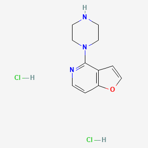 molecular formula C11H15Cl2N3O B13678924 4-(Piperazin-1-yl)furo[3,2-c]pyridine dihydrochloride 