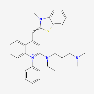 molecular formula C32H37N4S+ B13678936 (E)-2-((2-((3-(dimethylamino)propyl)(propyl)amino)-1-phenylquinolin-4(1H)-ylidene)methyl)-3-methylbenzo[d]thiazol-3-ium CAS No. 178918-96-2