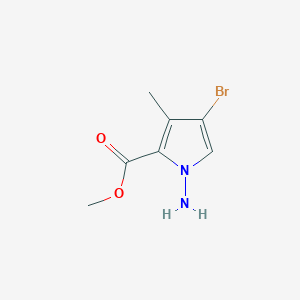 molecular formula C7H9BrN2O2 B13678941 Methyl 1-amino-4-bromo-3-methyl-1H-pyrrole-2-carboxylate 