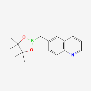 molecular formula C17H20BNO2 B13678955 6-[1-(4,4,5,5-Tetramethyl-1,3,2-dioxaborolan-2-yl)ethenyl]quinoline 