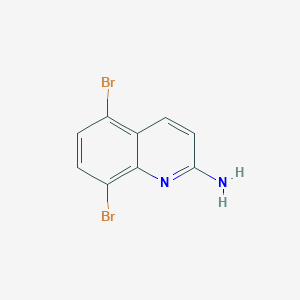 molecular formula C9H6Br2N2 B13679009 5,8-Dibromoquinolin-2-amine 