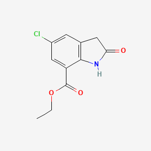 molecular formula C11H10ClNO3 B13679106 Ethyl 5-chloro-2-oxoindoline-7-carboxylate 