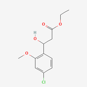 molecular formula C12H15ClO4 B13679126 Ethyl 3-(4-Chloro-2-methoxyphenyl)-3-hydroxypropanoate 