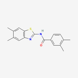 molecular formula C18H18N2OS B13679293 N-(5,6-Dimethyl-2-benzothiazolyl)-3,4-dimethylbenzamide 