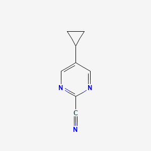 molecular formula C8H7N3 B13679309 5-Cyclopropylpyrimidine-2-carbonitrile 