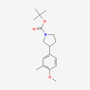molecular formula C17H25NO3 B13679320 1-Boc-3-(4-methoxy-3-methylphenyl)pyrrolidine 