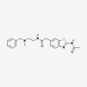 molecular formula C21H24N4O2S B13679339 2-(2-Acetamido-6-benzothiazolyl)-N-[2-[benzyl(methyl)amino]ethyl]acetamide 