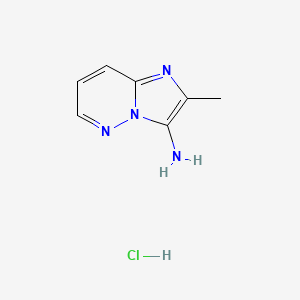 molecular formula C7H9ClN4 B13679370 2-Methylimidazo[1,2-b]pyridazin-3-amine hydrochloride 